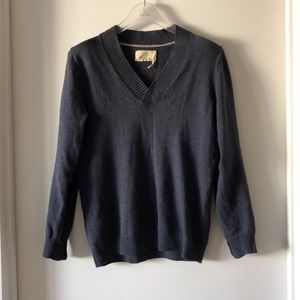 Heather Blue V-Neck Sweater